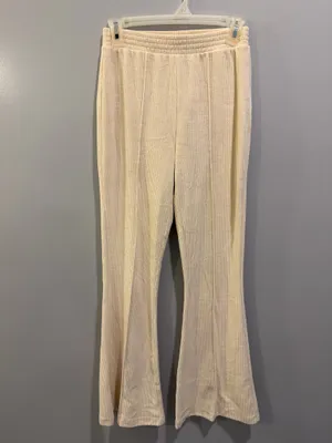 Aerie Groove-On Ribbed Velour Flare Pants Cream thumbnail 5