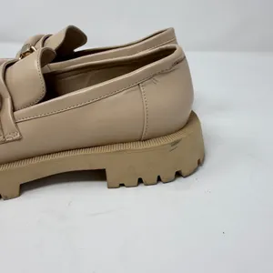 Zara Lug Sole Horsebit Platform Loafers Beige Chunky Slip On Women Size 38 7.5 thumbnail 4