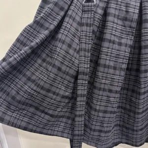 Hot Topic Gray Black Plaid Suspender Skirt Pleated Mini Detachable Straps Goth L thumbnail 6