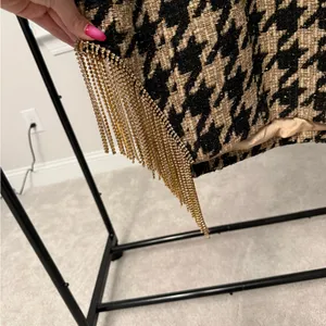 Main Strip Black and Tan Strapless Dress thumbnail 11