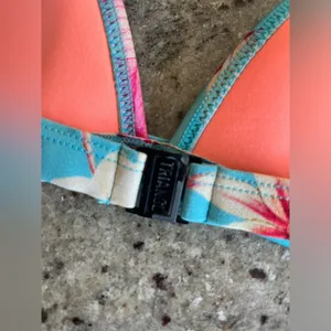 Triangl Blue Floral Triangle Scuba Bikini Swimsuit Top thumbnail 3