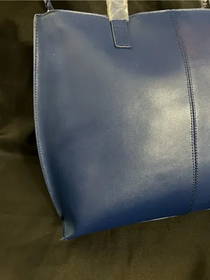 Joy Mangano Leather Structured RFID Navy Blue Tote Bag Women’s Tote NWT thumbnail 7