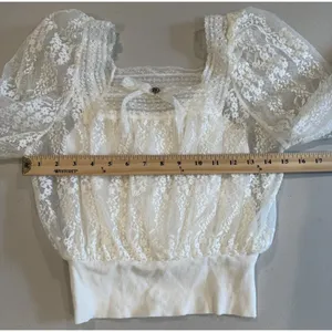 Lace Coquette Top Womens Small** Sheer Dainty Fairy Cottage Romantic Twee Travel thumbnail 4