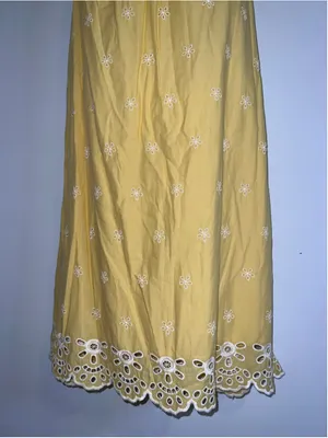 Old Navy Yellow White Eyelet Maxi Set L TALL thumbnail 3
