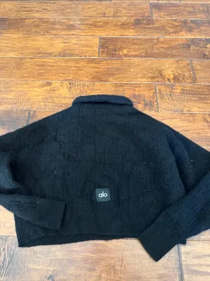 ALO Yoga Black Cropped Turtleneck Sweater thumbnail 2