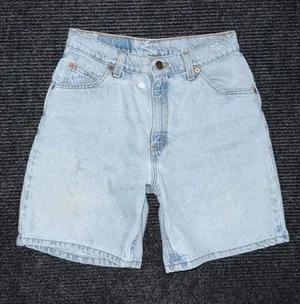 Vintage 90s Levis 950 Orange Tab Relaxed Denim Shorts Distressed 6 / 26 USA Made thumbnail 1