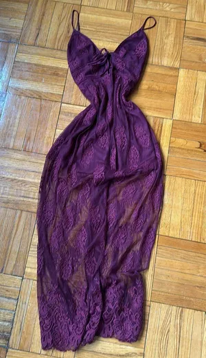 Lace Maxi Dress Purple thumbnail 1
