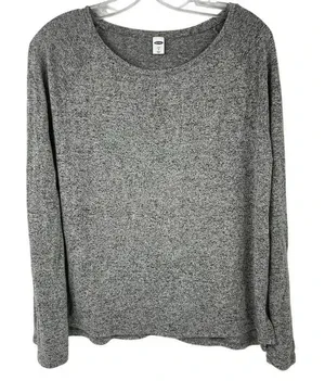 Old Navy Women's Gray Long‎ Sleeve Crew Neck Top Size S Casual Relaxed Fit thumbnail 1