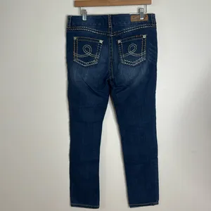 Seven7‎ dark wash skinny denim jeans size 10 ladies cute festival thumbnail 4