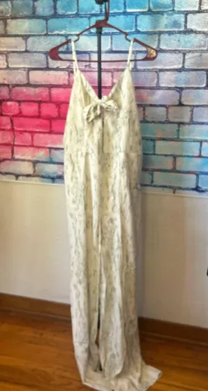 Cream and Sage jumper. With tie in front and pockets thumbnail 1