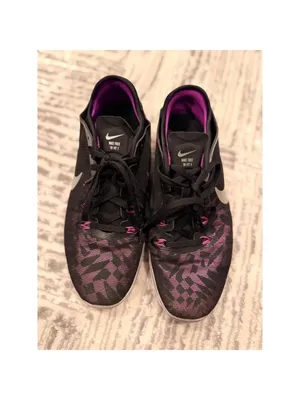 Nike Free women's size 8 TR Fit 5 black/purple/silver running sneaker thumbnail 6