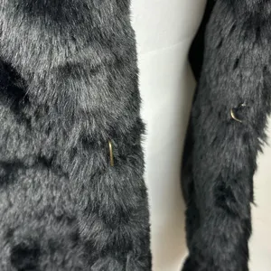 Forever 21 Women's Black Faux Fur Sleeveless Pocket Collar Vest Jacket Size S thumbnail 6