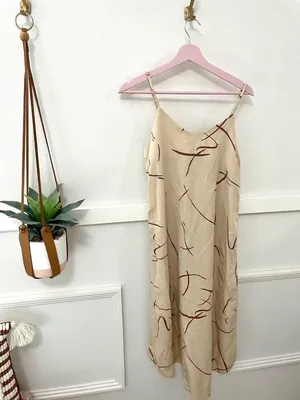 Anthropologie Sancia Claudia Tan Dress Size XS Abstract Miro Print thumbnail 5