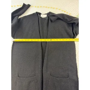 by Anthropologie Black Open Front Cardigan Sweater Knit‎ Cozy Small S thumbnail 10