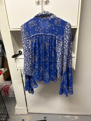 Free People Serena Blouse Floral Flowy thumbnail 3