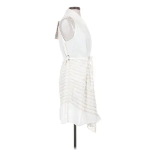NWT Johnny Was White Embroidered Linen Blend Sleeveless Midi Wrap Dress S thumbnail 3