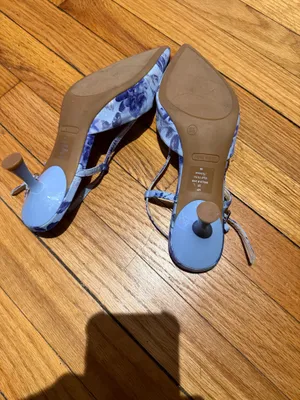 NWOT Nine West Rindy Slingback Floral Blue Pointy Heels sandals breathable sz 8 kitten thumbnail 5