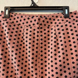 Ann Taylor LOFT mauve pink pencil skirt with black polka dots size 2 thumbnail 10