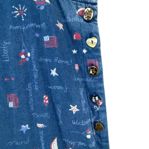 Vintage Koret‎ City Blues Petites Denim Dress Blue Novelty Patriotic Picnic Sz M thumbnail 4