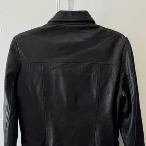 Vintage Andrew Marc NY Genuine‎ Leather Women's Jacket Zip Front Collared Small Black thumbnail 6