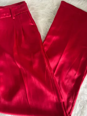 House of Harlow Satin Wide Leg Pants Raspberry Pink Size 6 High Rise thumbnail 3