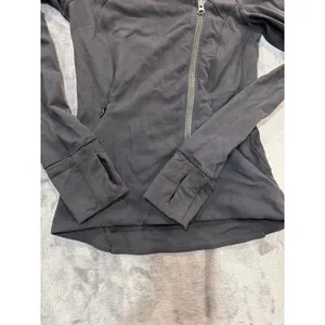 Lululemon Jacket Womens Black Asymmetrical Zip Thumbhole Activewear 2 thumbnail 6
