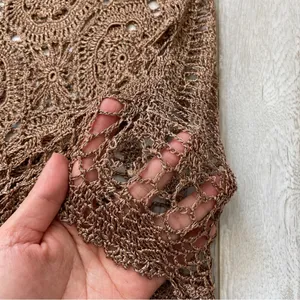 Vintage Crochet Top Brown (s/m) siNita bohemian crochet festival swim cover up thumbnail 5