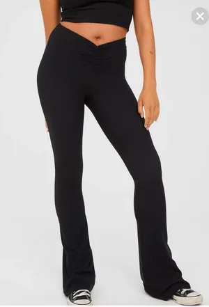 Aerie High Rise Waffle Ruched Flare Legging thumbnail 1