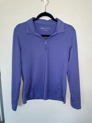 Lady Hagen Golf Long Sleeve Zip Polo Size M Purple thumbnail 3