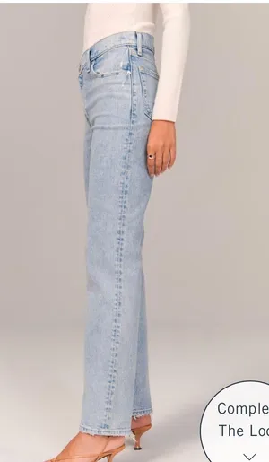 Abercrombie Ultra High Rise 90s Straight Jean Criss-Cross Waistband 34 thumbnail 9
