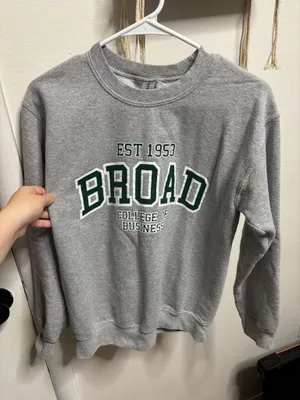 MSU Michigan State Gildan Broad College of Business Grey Crewneck thumbnail 1
