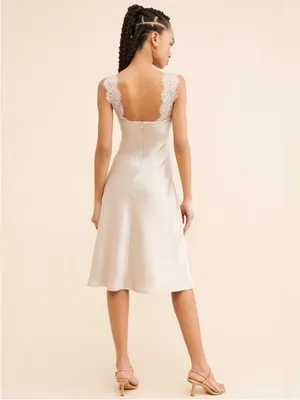 Hansen and Gretel Lucille Slip Dress In Champagne- size Large thumbnail 3