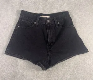 levis high waisted mom shorts black washed 26 thumbnail 1
