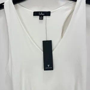 Lulus Feel Like Dancing White Crop Top Minimalist Stretch Jersey Knit Small NWT thumbnail 7