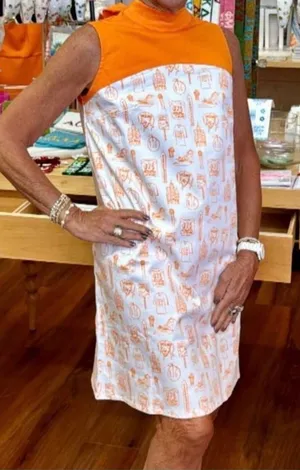 NEW COLLEGE TOWN TOILES emily dress in University of Tennessee Print‎ sz Large thumbnail 1