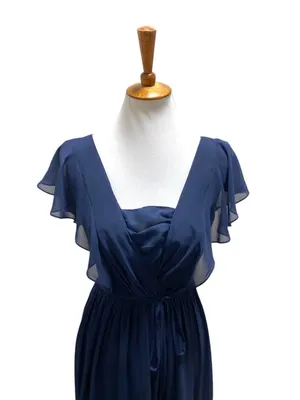White By Vera Wang Maxi Dress Navy Blue Size 2 Wedding Special Occasion Boho thumbnail 7
