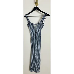 FREE PEOPLE Lucinda Plaid Midi Dress in Blue Combo Size X-Small thumbnail 8