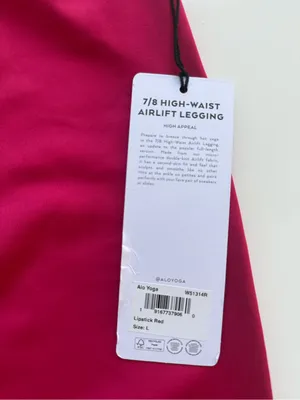 NWT Alo Yoga 7/8 High Waisted Airlift Leggings - Lipstick Red Size Large thumbnail 5