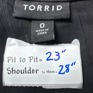 Torrid Black Sheer Long Sleeve Blouse V Neck‎ Peplum Tassel Tie Plus Size thumbnail 3