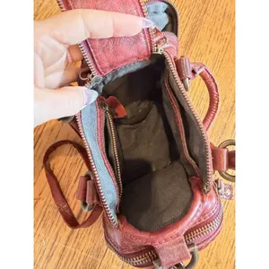Frye Satchel Bag Womens Mini Red Leather Studded Crossbody thumbnail 2