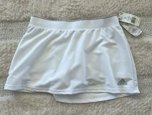 adidas Women's Core Club Skirt White, built in shorts, White, Large, NWT thumbnail 1