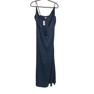 Showpo Lisah Maxi Dress 10‎ Navy Satin Cutout Sleeveless Formal Evening Wedding thumbnail 6
