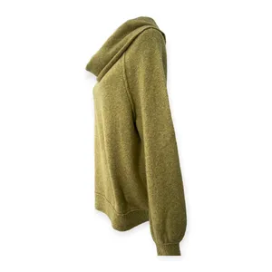 Free People| S | Women's Echo Beach Pullover Sweater Chartreuse Wool Knit Cowl thumbnail 3