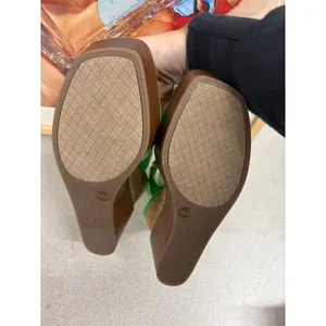 NIB Jessica Simpson 5.5 Highlighter Green Webbing Amillia Platform Wedge Sandals thumbnail 4