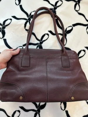 Vintage Y2K style Oroton Classic Women's Leather Bag - Burgundy/Maroon thumbnail 7