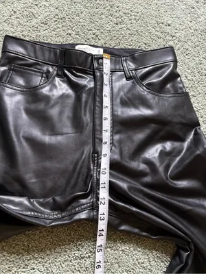 Abercrombie&Fitch The ‘90s Straight Ultra High Rise Faux Leather Pants NWT 30/10 thumbnail 6