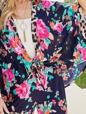 Bohemian Style Floral Wide-Leg & Kimono Top thumbnail 4