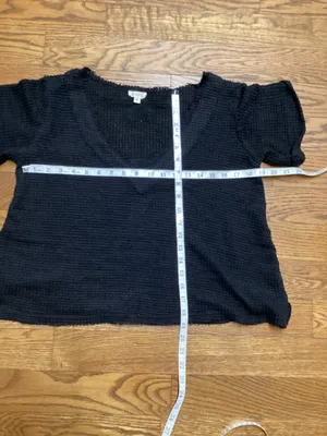POL Black waffle knit v-neck size Small thumbnail 11