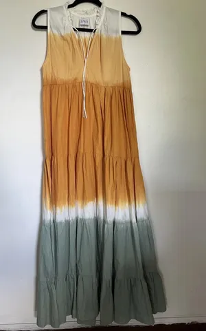 SWF Escapism Cotton Ruffle Neck Tiered Maxi Dress – Spring Brights – Size XS thumbnail 4