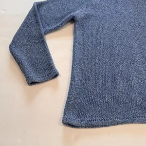 Vintage LL Bean Blue Marled Chunky Knit Cotton Crew Neck Pullover Sweater XL thumbnail 5